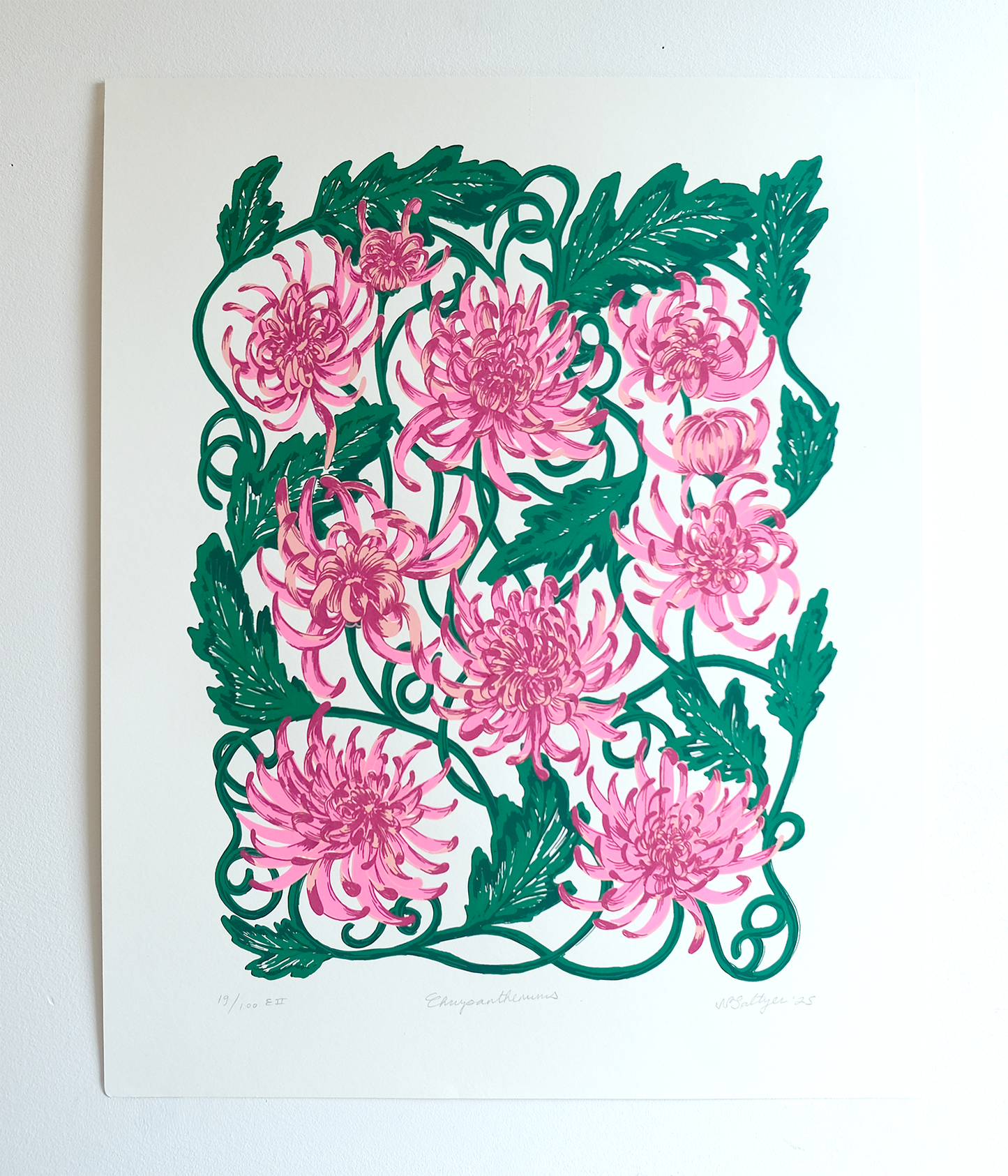 Chrysanthemums Screen Print