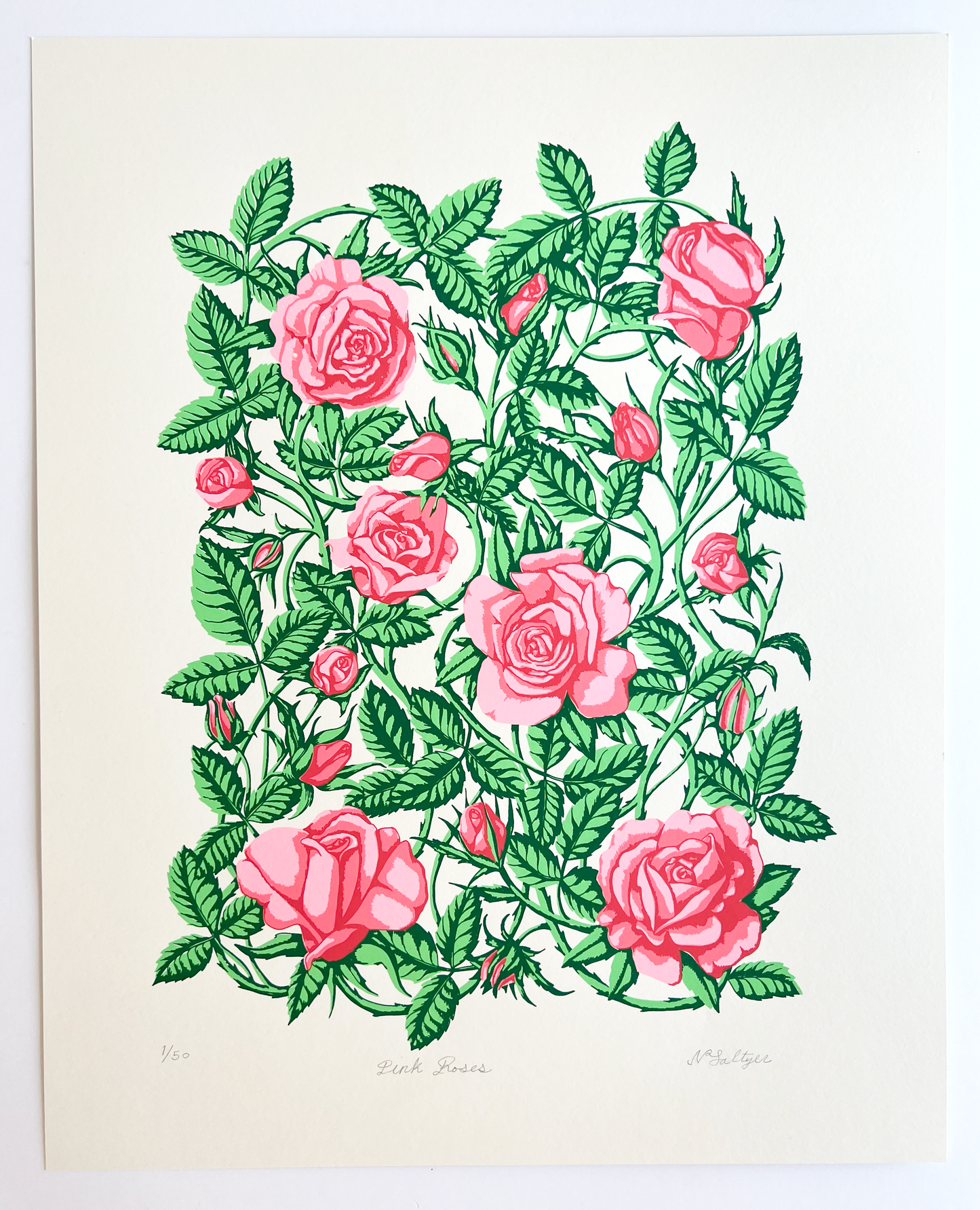 Pink Roses Screen Print