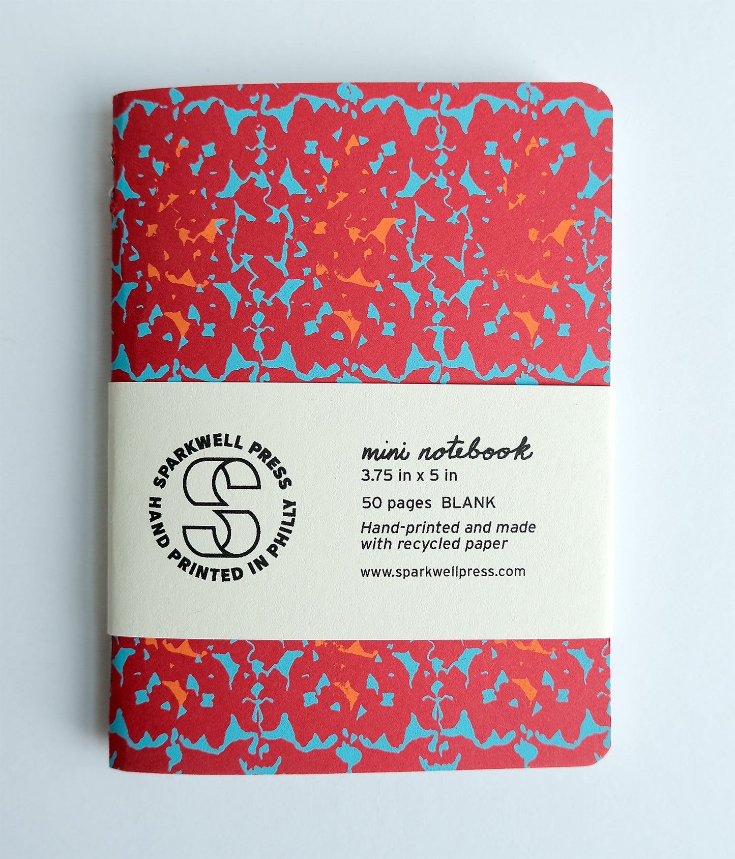 Red Diamond Pattern Mini Notebook