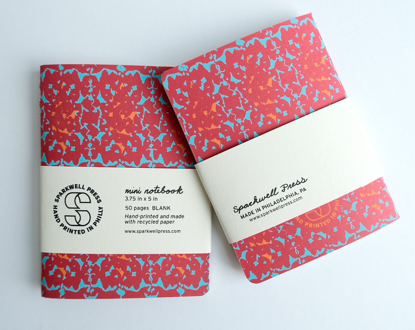 Red Diamond Pattern Mini Notebook