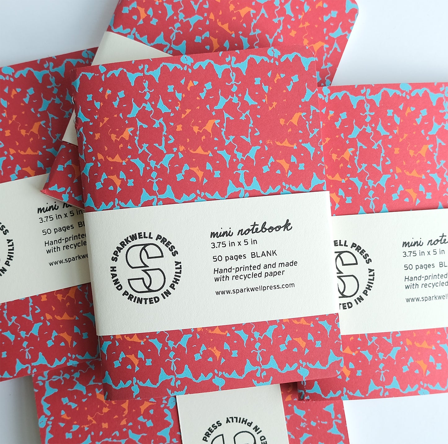 Red Scatter Pattern Mini Notebook