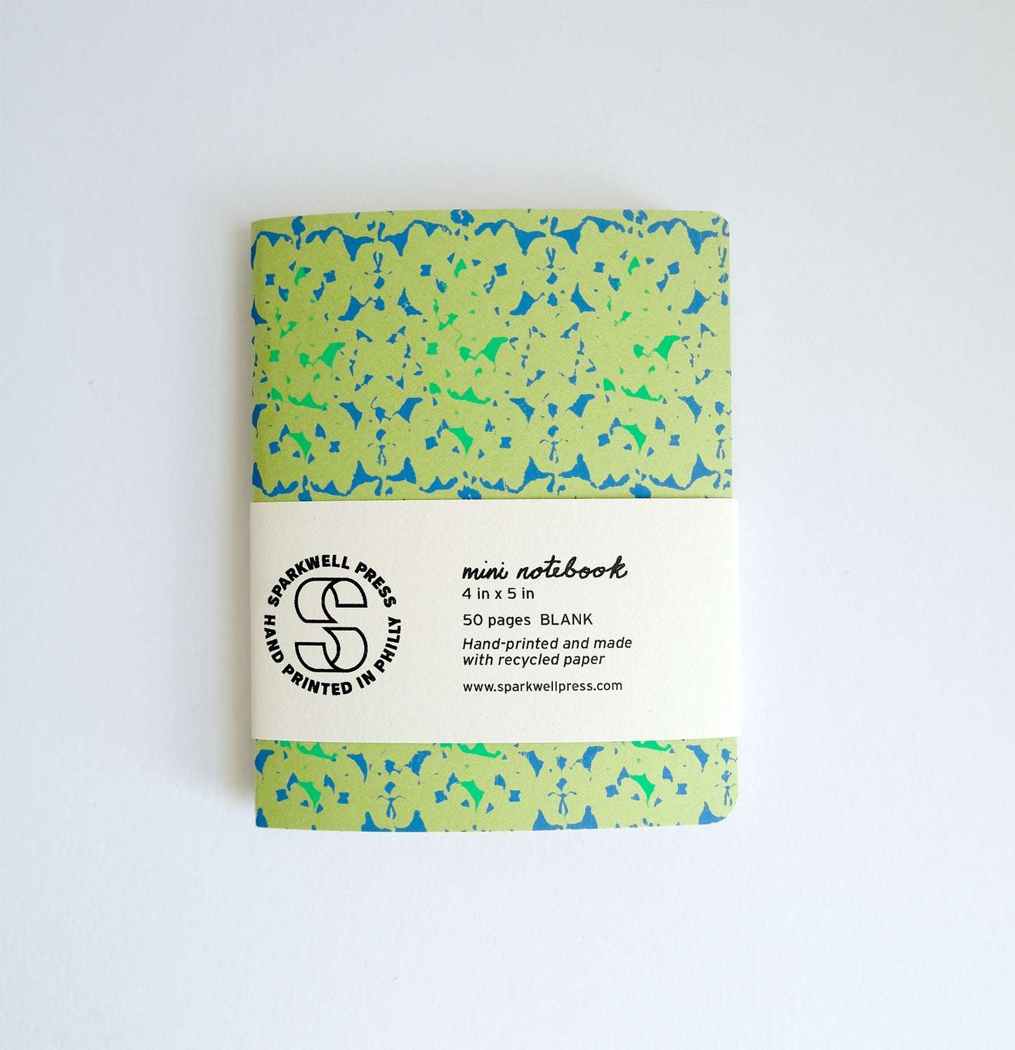 Green Scatter Pattern Mini Notebook