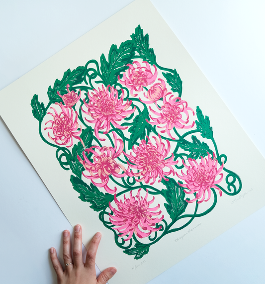 Chrysanthemums Screen Print