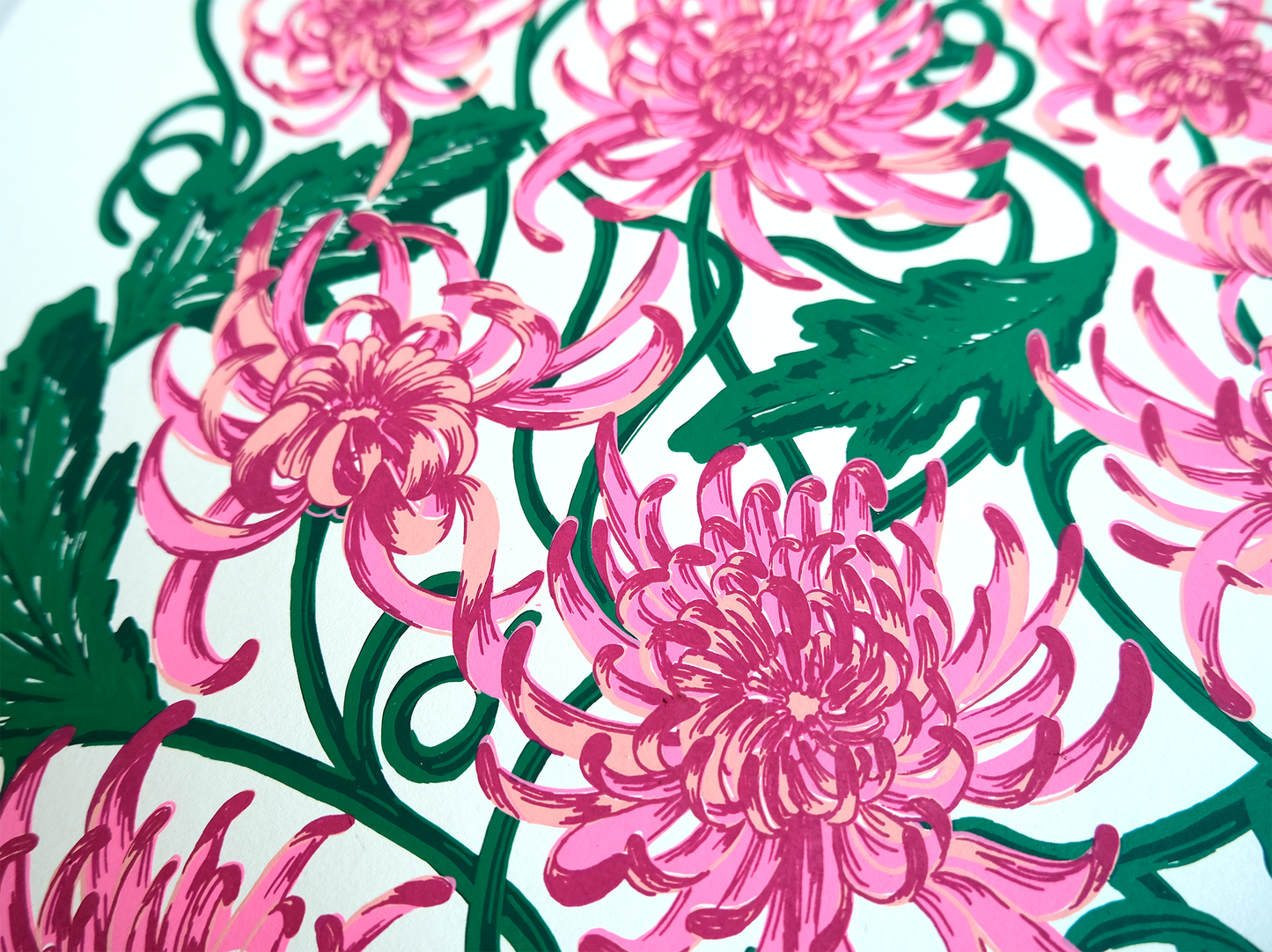 Chrysanthemums Screen Print