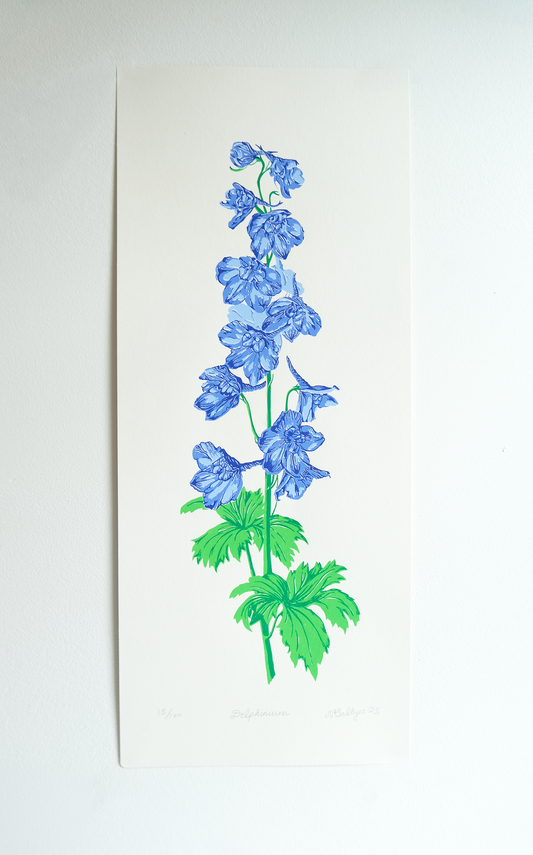 Delphinium Screen Print