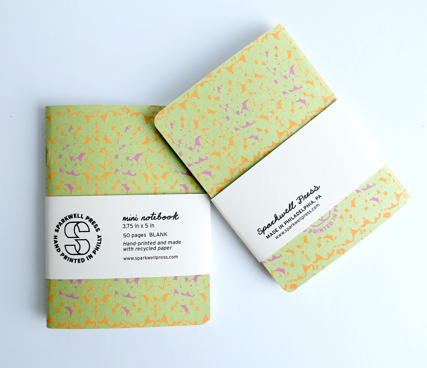 Green Scatter Pattern Mini Notebook