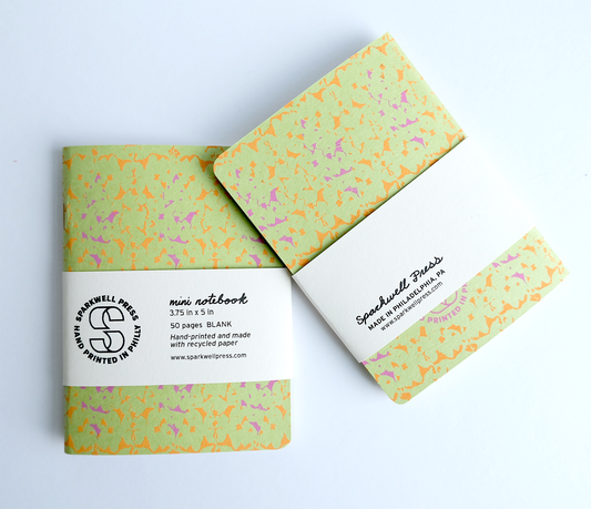 Green Diamond Pattern Mini Notebook