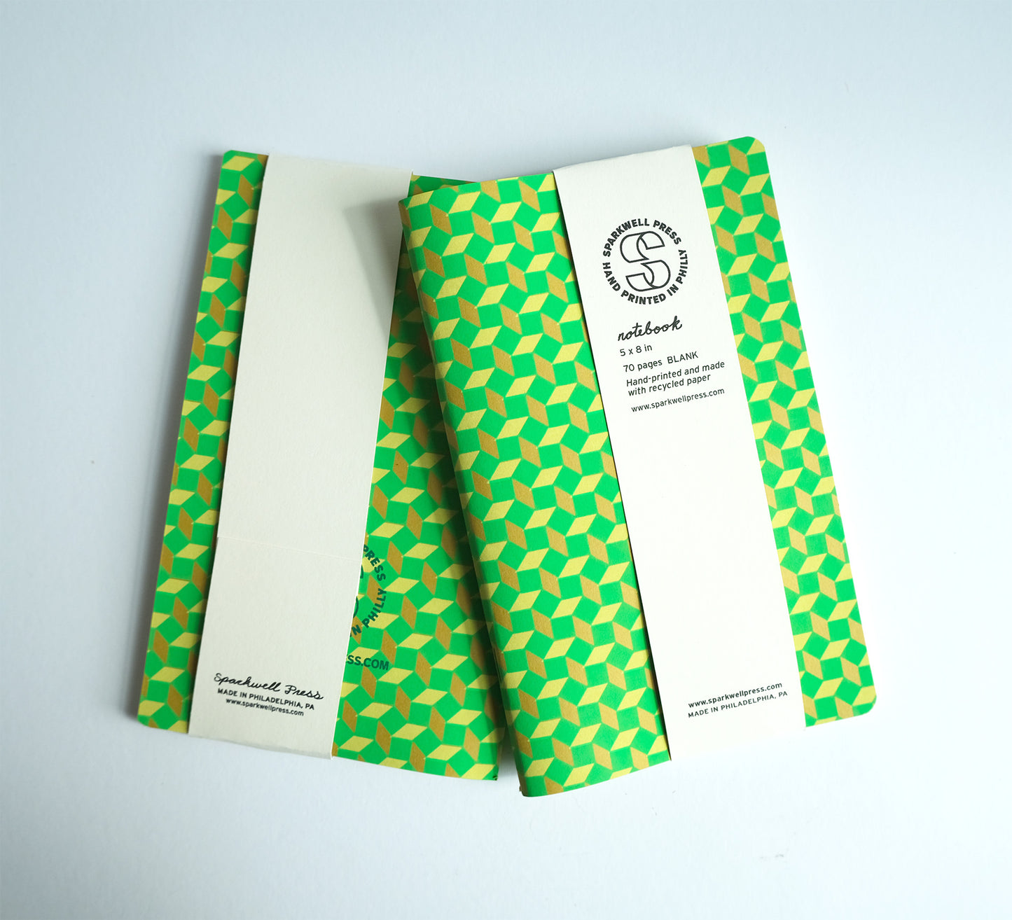 Neon Box Pattern Large Notebook - Green/Yellow