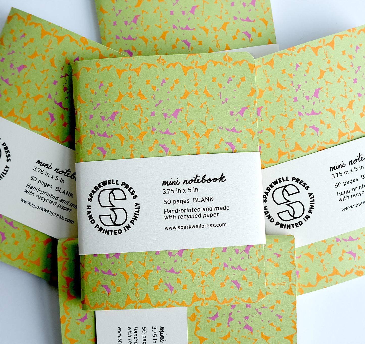 Green Scatter Pattern Mini Notebook