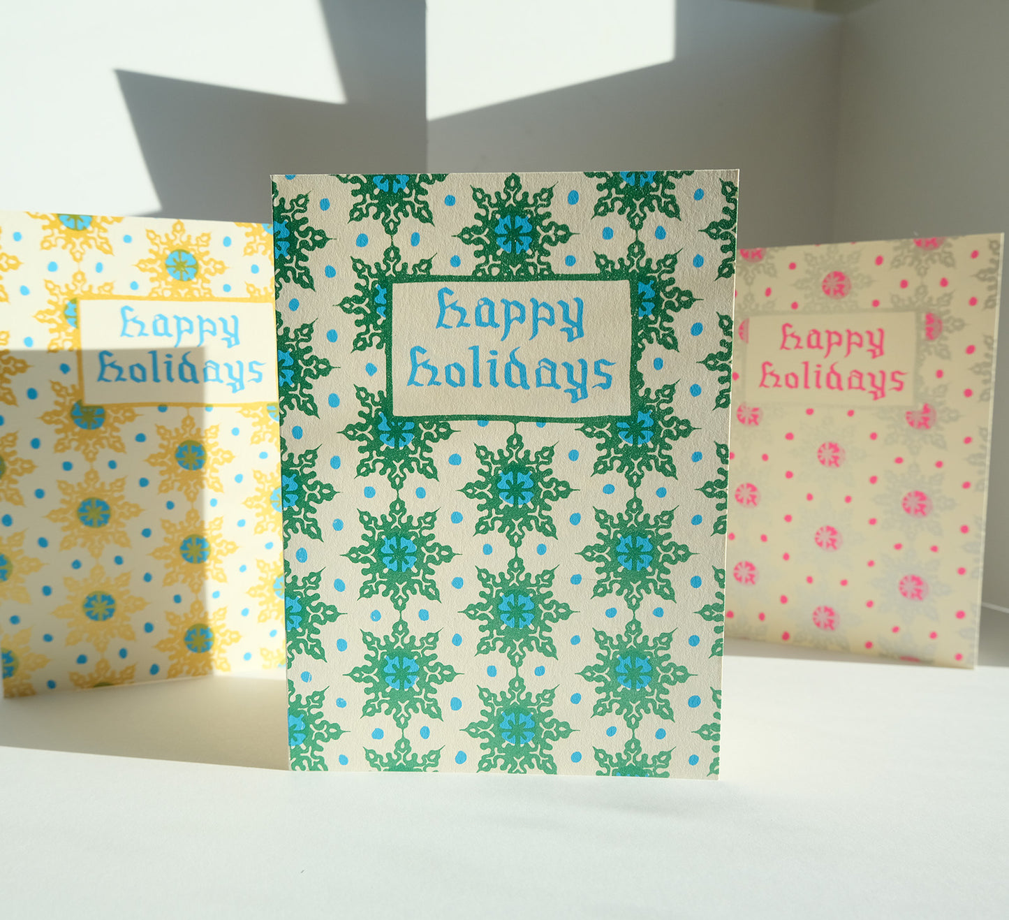 Holiday Snowflake Card - Gold and Blue