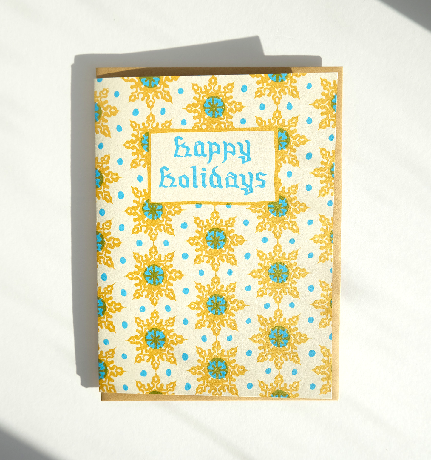 Holiday Snowflake Card - Gold and Blue
