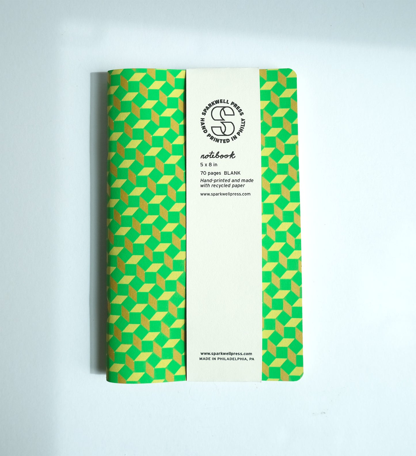 Neon Box Pattern Large Notebook - Green/Yellow