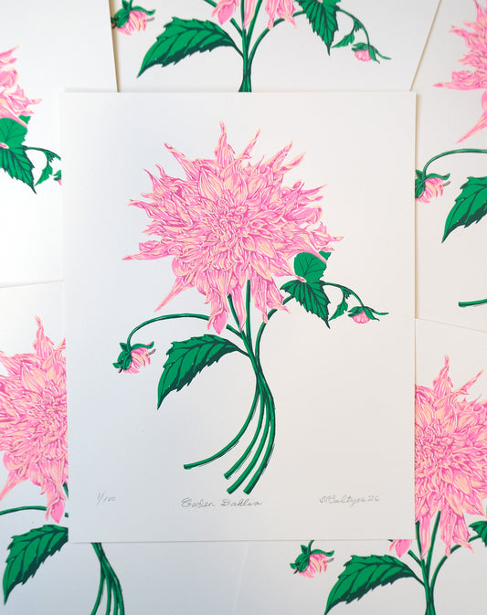 Garden Dahlia Screen Print