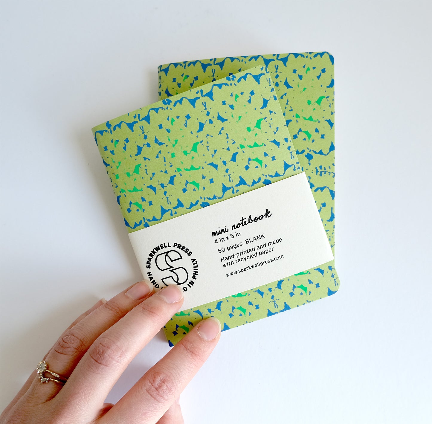 Green Scatter Pattern Mini Notebook