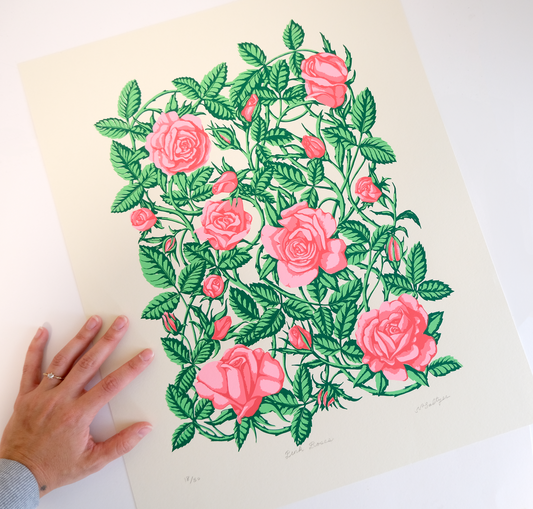 Pink Roses Screen Print