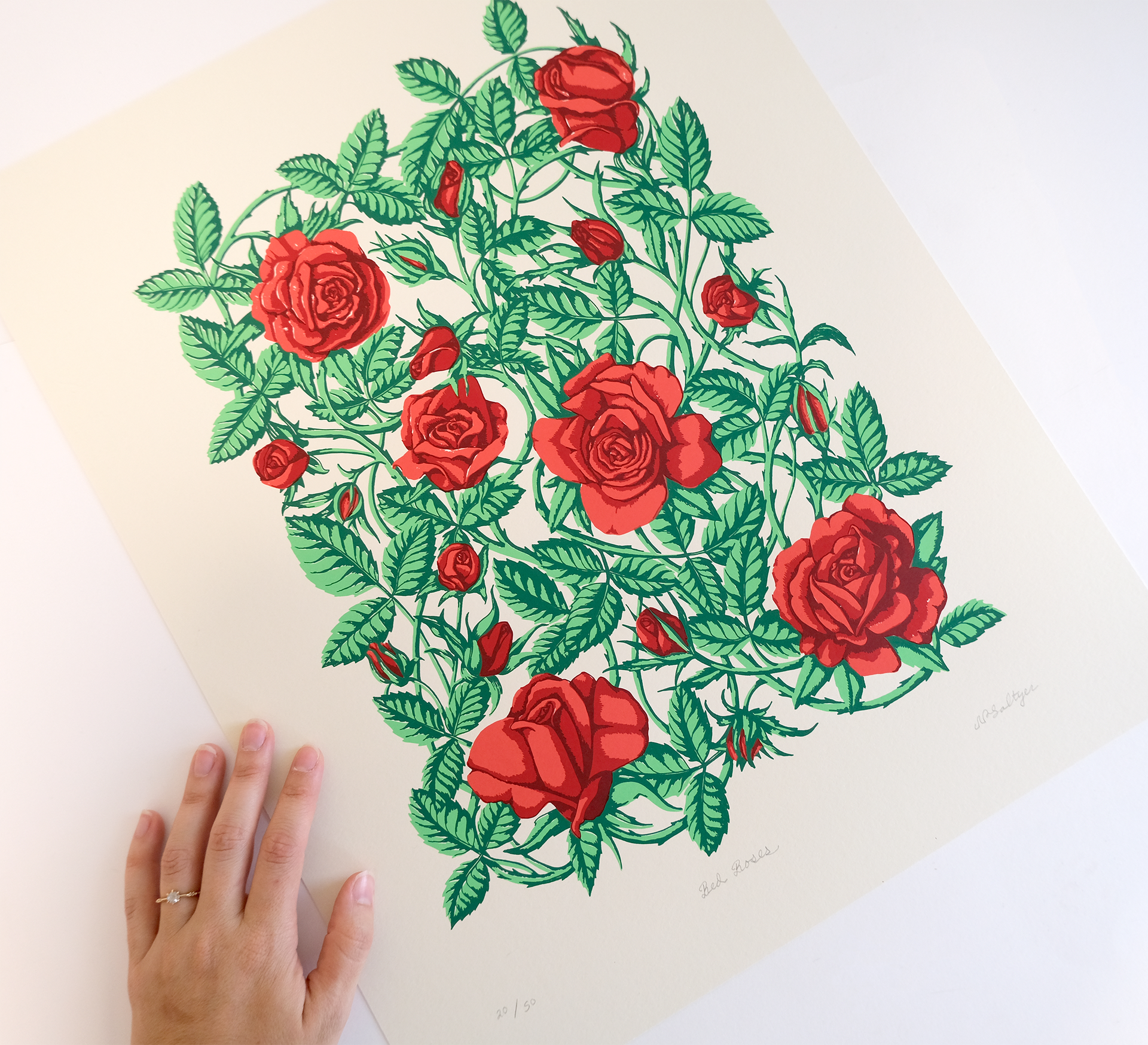 Red Roses Screen Print – Sparkwell Press Red Roses Screen Print – Sparkwell Press