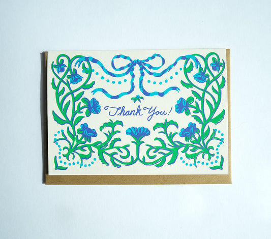 Flowers and Ribbons Thank You Cards (Pack of 5)