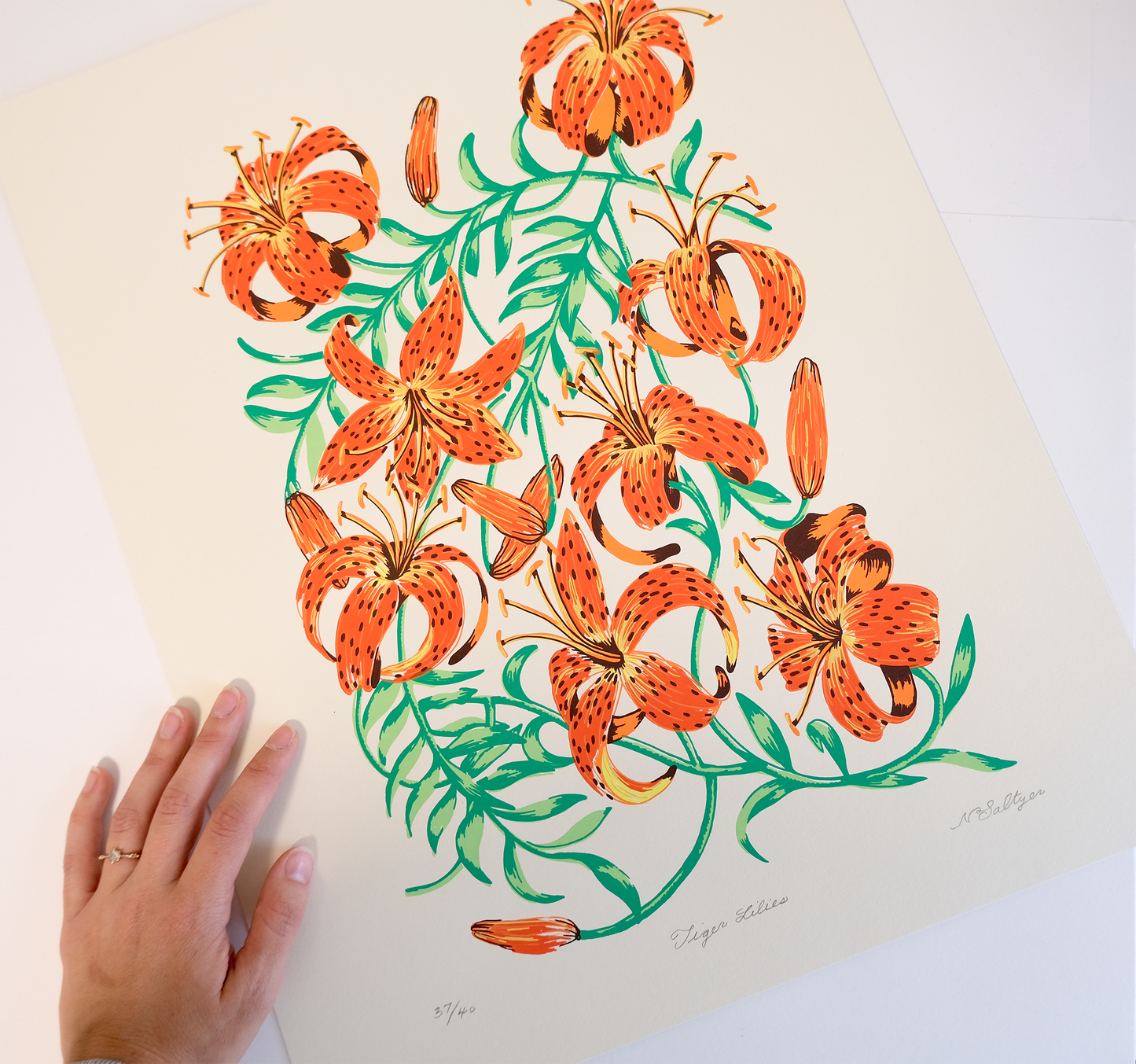 tiger lily press patterns Tiger Lilies Screen Print – Sparkwell Press