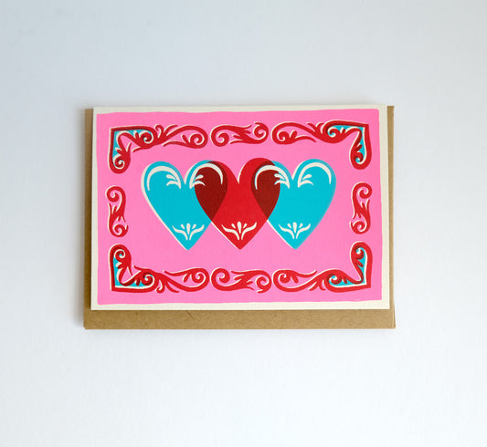 Valentine Hearts - Petite Note Card