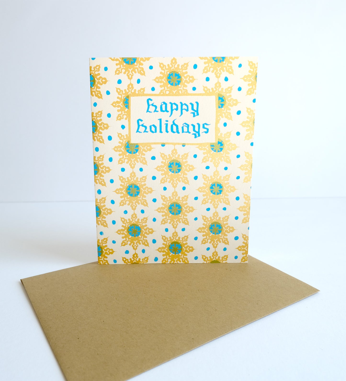 Holiday Snowflake Card - Gold and Blue