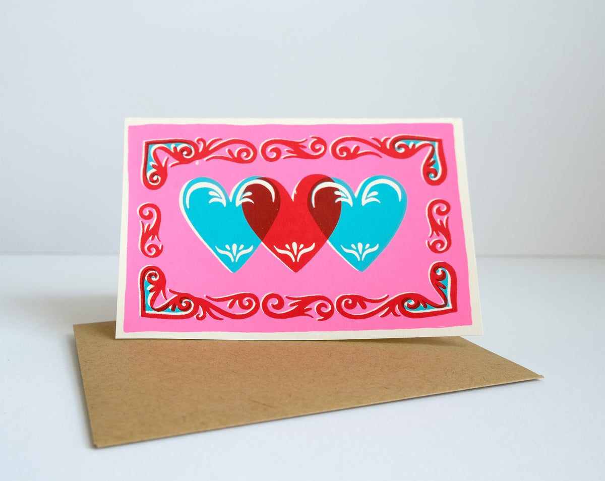 Valentine Hearts - Petite Note Card